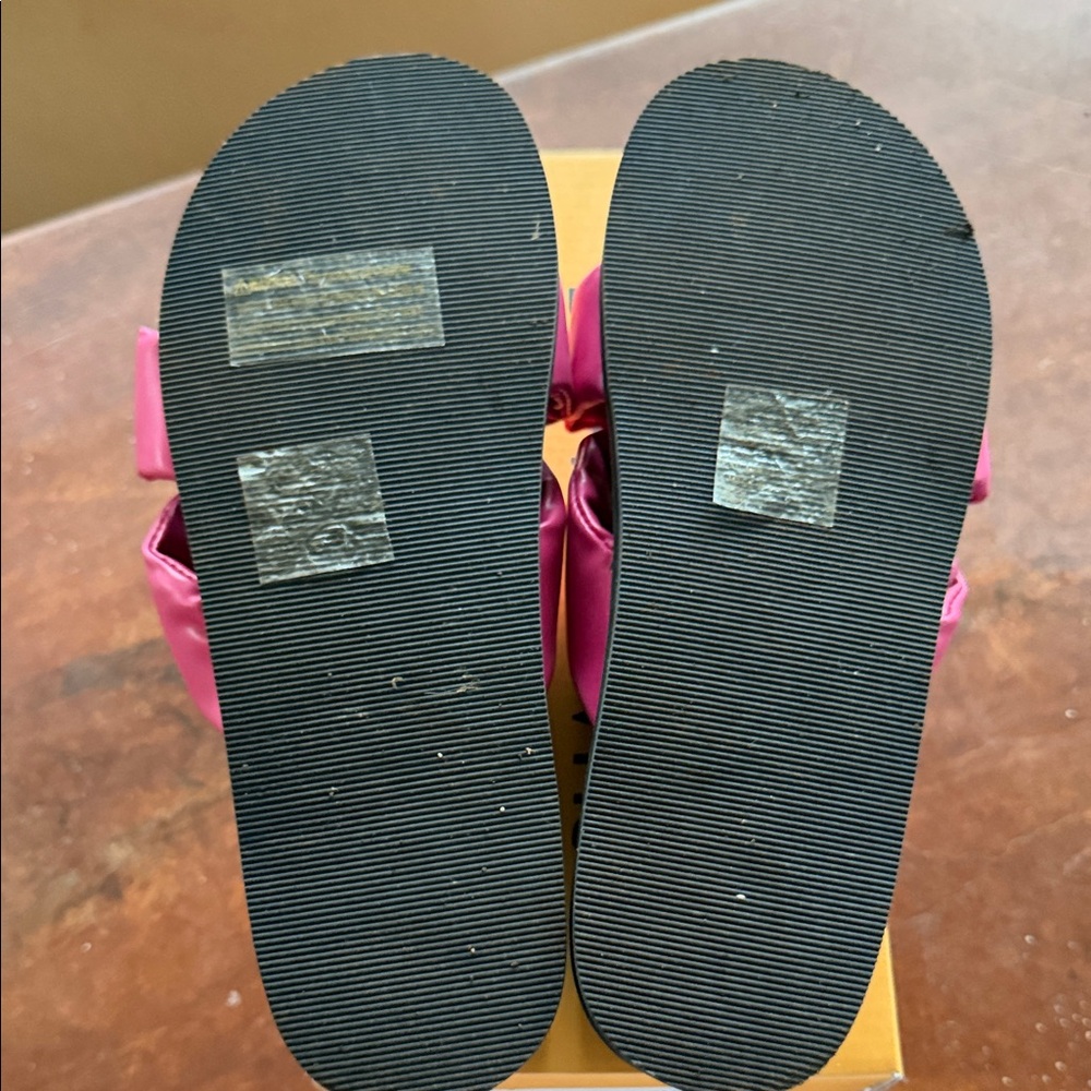 Chase + Chloe Pink Bow Slide Sandals - Picture 3 of 4